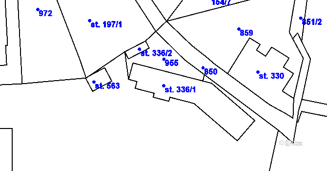 Parcela st. 336/1 v KÚ Svoboda nad Úpou, Katastrální mapa