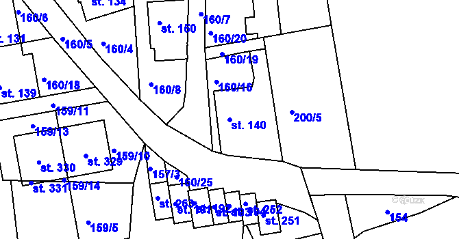 Parcela st. 140 v KÚ Maršov I, Katastrální mapa