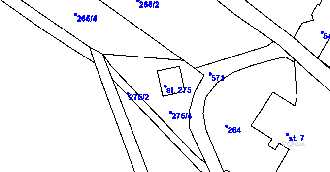 Parcela st. 275 v KÚ Maršov I, Katastrální mapa