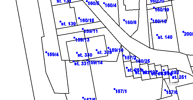Parcela st. 329 v KÚ Maršov I, Katastrální mapa
