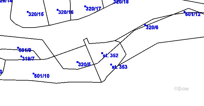 Parcela st. 352 v KÚ Maršov I, Katastrální mapa