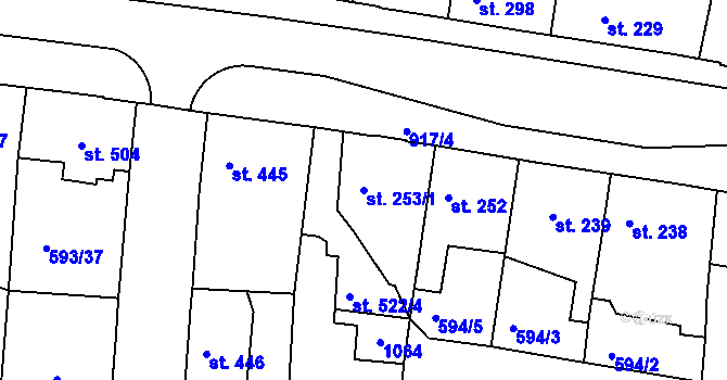 Parcela st. 253/1 v KÚ Svobodné Dvory, Katastrální mapa