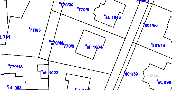 Parcela st. 1004 v KÚ Svobodné Dvory, Katastrální mapa