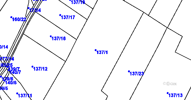 Parcela st. 137/1 v KÚ Svobodné Dvory, Katastrální mapa