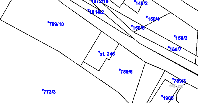 Parcela st. 246 v KÚ Svobodné Heřmanice, Katastrální mapa