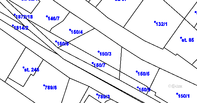 Parcela st. 150/3 v KÚ Svobodné Heřmanice, Katastrální mapa