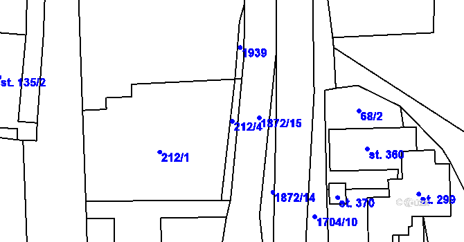 Parcela st. 212/4 v KÚ Svobodné Heřmanice, Katastrální mapa