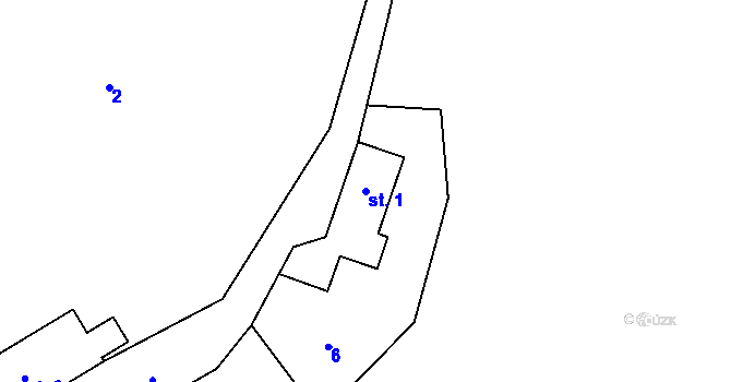 Parcela st. 1 v KÚ Svojanov, Katastrální mapa