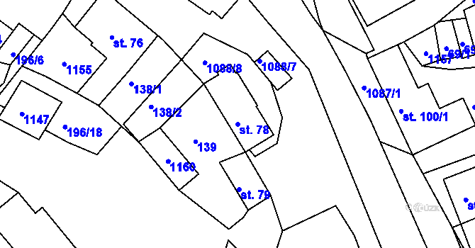 Parcela st. 78 v KÚ Svojanov, Katastrální mapa