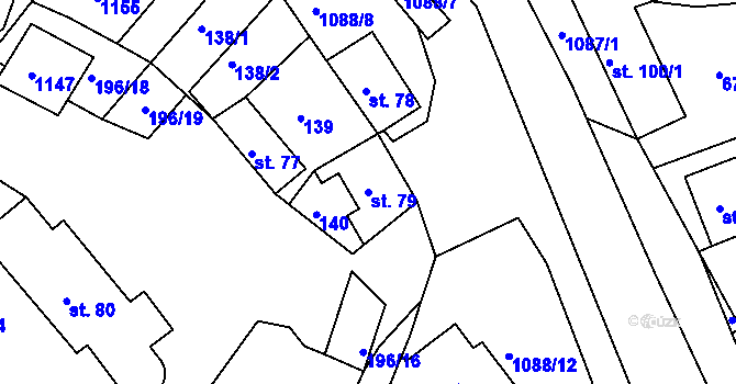 Parcela st. 79 v KÚ Svojanov, Katastrální mapa