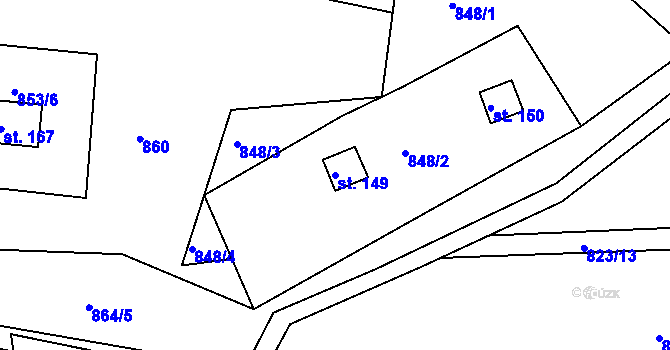Parcela st. 149 v KÚ Svojanov, Katastrální mapa