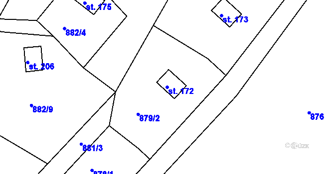 Parcela st. 172 v KÚ Svojanov, Katastrální mapa