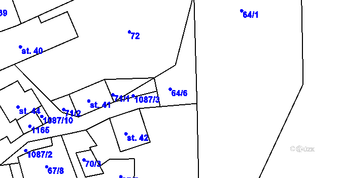 Parcela st. 64/6 v KÚ Svojanov, Katastrální mapa