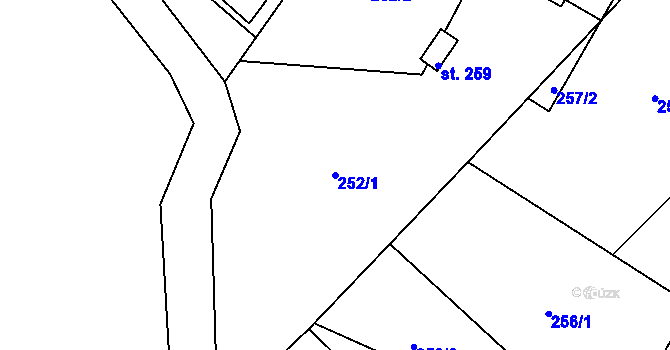 Parcela st. 252/1 v KÚ Svojanov, Katastrální mapa
