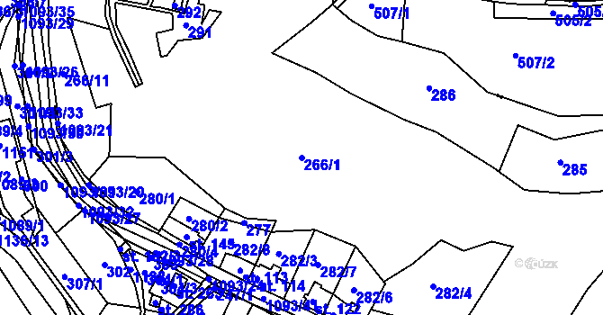 Parcela st. 266/1 v KÚ Svojanov, Katastrální mapa