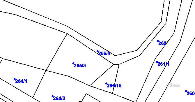 Parcela st. 266/4 v KÚ Svojanov, Katastrální mapa