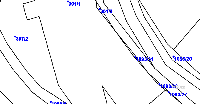 Parcela st. 301 v KÚ Svojanov, Katastrální mapa