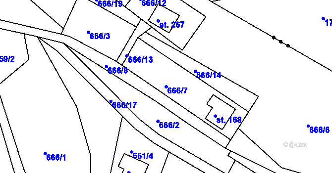 Parcela st. 666/7 v KÚ Svojanov, Katastrální mapa