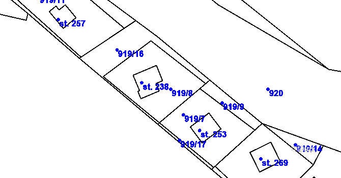 Parcela st. 919/8 v KÚ Svojanov, Katastrální mapa