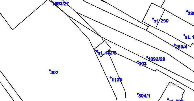 Parcela st. 182/3 v KÚ Svojanov, Katastrální mapa