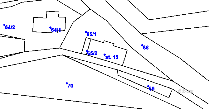 Parcela st. 15 v KÚ Tample, Katastrální mapa