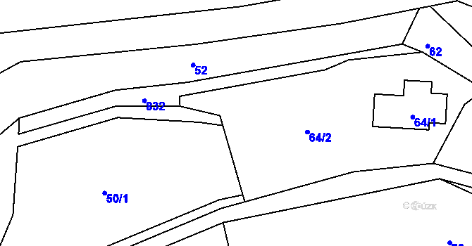 Parcela st. 51/2 v KÚ Tample, Katastrální mapa
