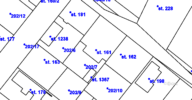 Parcela st. 161 v KÚ Svojetice, Katastrální mapa