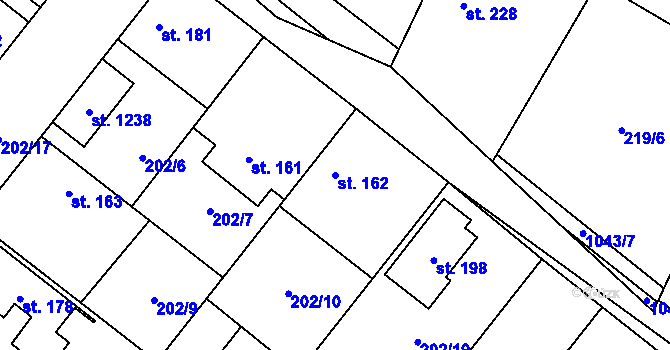 Parcela st. 162 v KÚ Svojetice, Katastrální mapa