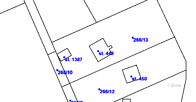 Parcela st. 449 v KÚ Svojetice, Katastrální mapa