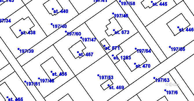 Parcela st. 468 v KÚ Svojetice, Katastrální mapa