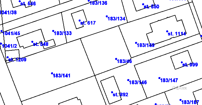 Parcela st. 746 v KÚ Svojetice, Katastrální mapa