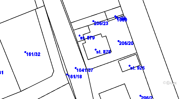 Parcela st. 878 v KÚ Svojetice, Katastrální mapa