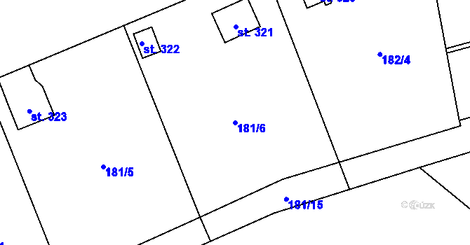 Parcela st. 181/6 v KÚ Svojetice, Katastrální mapa