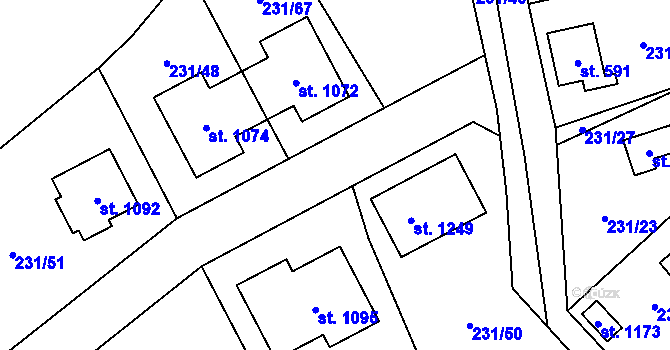 Parcela st. 231/6 v KÚ Svojetice, Katastrální mapa
