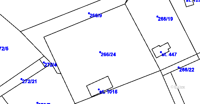 Parcela st. 266/24 v KÚ Svojetice, Katastrální mapa