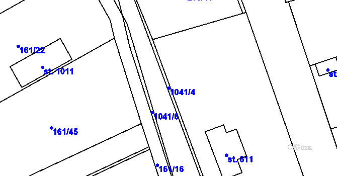 Parcela st. 1041/4 v KÚ Svojetice, Katastrální mapa