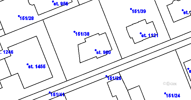 Parcela st. 980 v KÚ Svojetice, Katastrální mapa