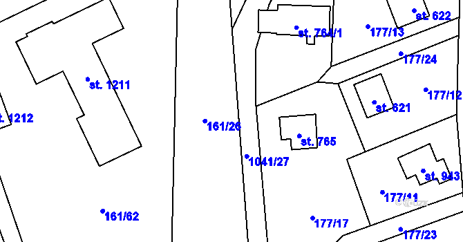 Parcela st. 1041/28 v KÚ Svojetice, Katastrální mapa