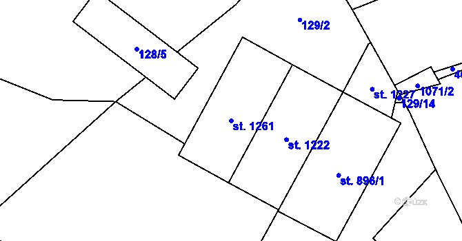 Parcela st. 1261 v KÚ Svojetice, Katastrální mapa