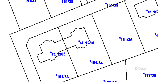 Parcela st. 1284 v KÚ Svojetice, Katastrální mapa