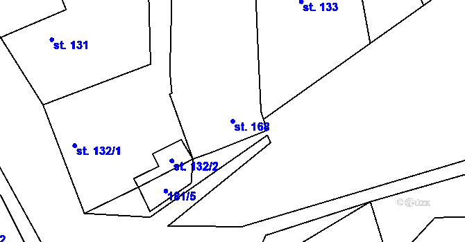 Parcela st. 168 v KÚ Svojetín, Katastrální mapa
