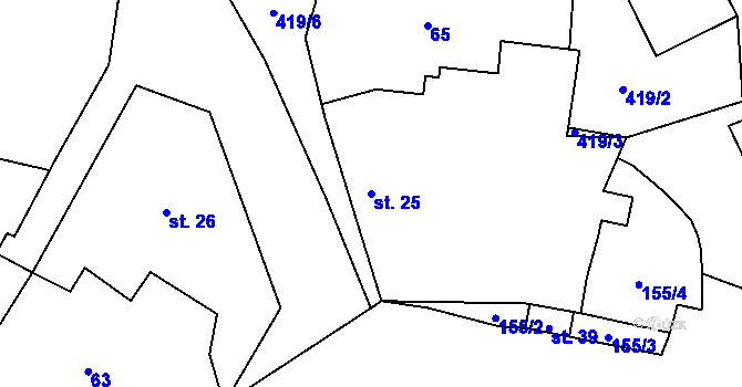 Parcela st. 25 v KÚ Veclov u Svojetína, Katastrální mapa