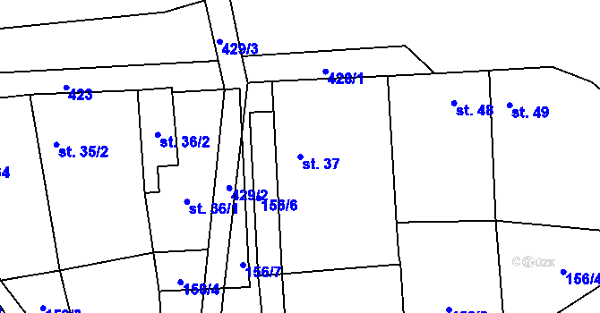 Parcela st. 37 v KÚ Veclov u Svojetína, Katastrální mapa