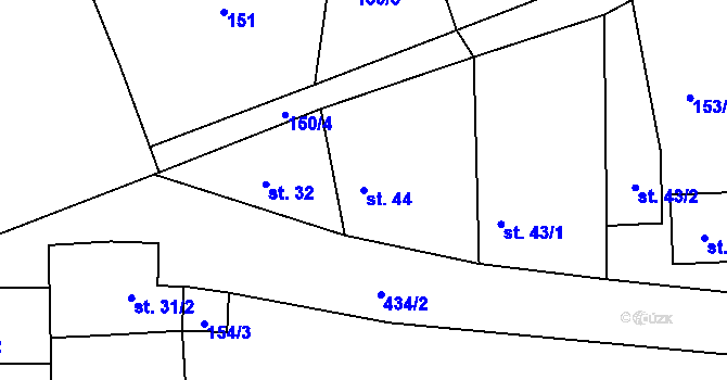 Parcela st. 44 v KÚ Veclov u Svojetína, Katastrální mapa