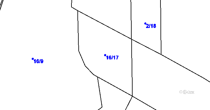 Parcela st. 16/17 v KÚ Veclov u Svojetína, Katastrální mapa