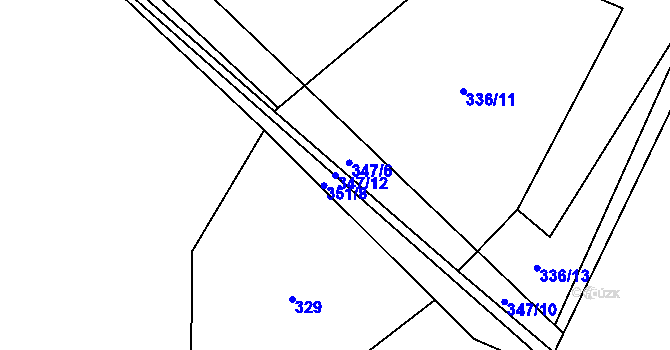 Parcela st. 347/12 v KÚ Veclov u Svojetína, Katastrální mapa