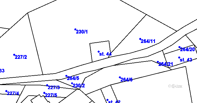 Parcela st. 44 v KÚ Svojkov, Katastrální mapa