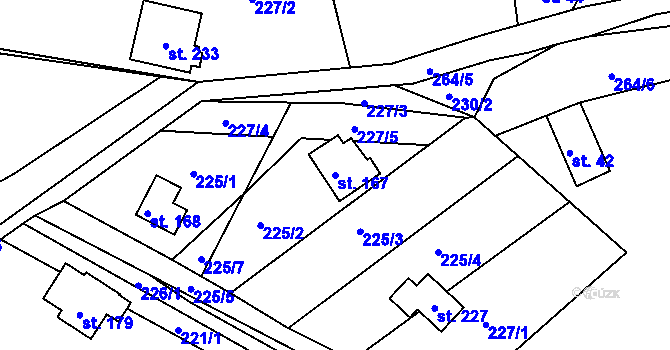 Parcela st. 167 v KÚ Svojkov, Katastrální mapa