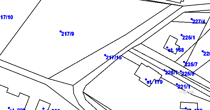 Parcela st. 217/15 v KÚ Svojkov, Katastrální mapa