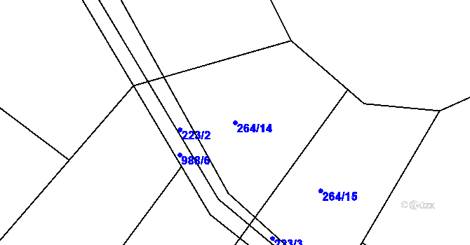 Parcela st. 264/14 v KÚ Svojkov, Katastrální mapa